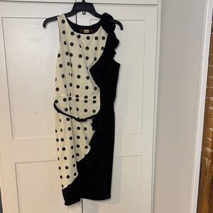 Eva Franco Black and Cream Dot Dress